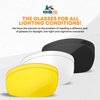 Safety Glasses Kit with Interchangeable Lenses-Anti Scratch-UV Protection-Sport Shooting Hunting Eye Protection For Men and Women-Stylish Impact Resistant Z87 Eyewear for Work or Play