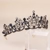 Vofler Crowns for Women, Black Tiaras w/Crystal - Baroque Witch Evil Queen Costume Headband for Bride Princess Flower Girl Birthday Halloween Cosplay Party Wedding Prom Quinceanera Pageant Homecoming