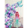 Fressdai Sea-Maid Birthday Decorations Balloon Arch Kit - Pink Purple Green Foil Balloons plus Happy Birthday Banner Little Sea-Maid Party Supplies for Girl(6 years old)