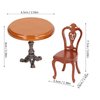 Dollhouse Dining Table Chair Set, Birch Alloy Doll House Furniture Accessories Exquisite Carving Nostalgic for DIY