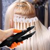 Lanties Hair Extensions Tool Set Fusion Heat Iron Connector Wand, Keratin Beads, Hair Clips, Heat Insulation Sheets, Finger Gloves, 2 Bags (Black, 25g each)