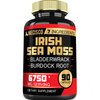 7in1 Irish Sea Moss Capsules 6750 Mg with Organic Bladderwrack & Burdock Root, Turmeric, Apple Cider Vinegar - Raw Seamos Pills for Hair, Skin, Thyroid Healths - 90 Caps for 3-Month Supply