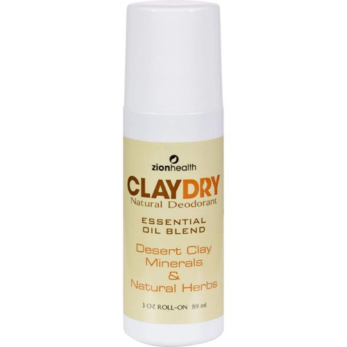 Zion Health Clay Dry Natural Deodorant, 3 Ounce