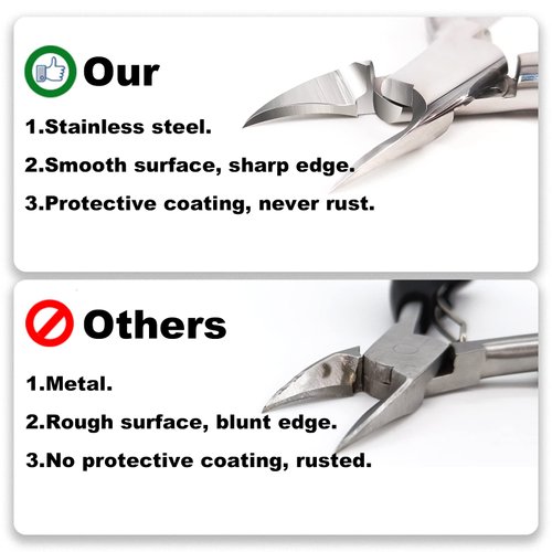 Podiatrist Toenail Clippers for Ingrown&Thick Toenails, alicates para uñas de pies, Luxury Wooden Handle Nail Clippers, Professional Toenail Cutter for Seniors, Men, Women