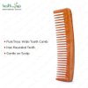 HealthAndYoga™ PureTress Handcrafted Neem Wood Comb - Non-Static and Eco-Friendly Wide Tooth Comb for Women and Men - Soothing Scalp and Hair Health - 7 Inches