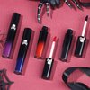 QiBest 4pcs Matte Liquid Lipstick Makeup Sets, High Pigmented Dark Black Blue Purple Red Lip Gloss Set, Waterproof Smudge-proof Lip Stain Kit for Halloween Cosplay Goth Costume Makeup