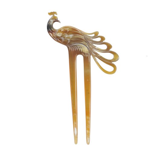 Marycrafts Peacock Buffalo Horn Hair Fork Hair sticks Accessories Handmade
