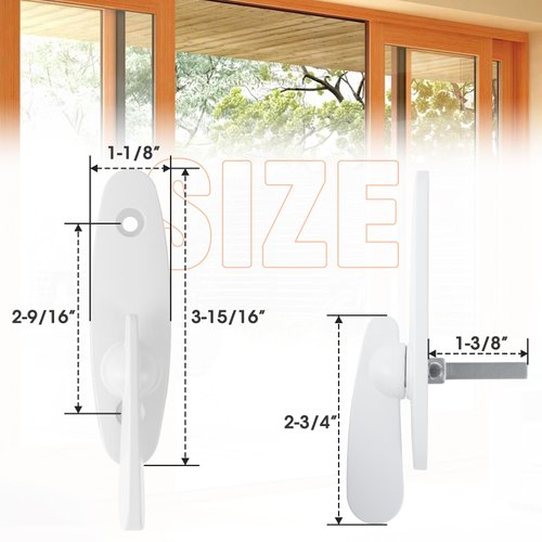 Aluminum Tribeca Style Gliding Door Thumb Latch for Andersen Sliding Door Lock Replacement, Screws Included, 2573609, White
