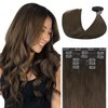 Ukira Brown Clip in Hair Extensions Real Human Hair, 18 Inch 70g 7pcs Medium Brown Hair Extensions Clip ins for Women, Ntural Straight Remy Human Hair Extensions Brown Hair Extensions