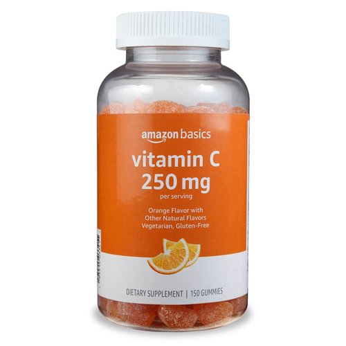 Amazon Basics Vitamin C 250 mg Gummy, Orange, 150 Gummies (2 per Serving), Immune Health (Previously Solimo)