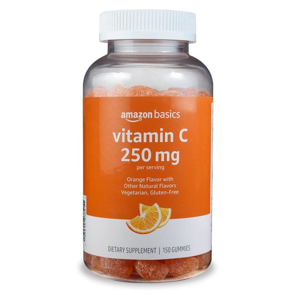 Amazon Basics Vitamin C 250 mg Gummy, Orange, 150 Gummies (2 per Serving), Immune Health (Previously Solimo)