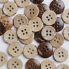20mm Brown Natural Coconut Shell Buttons 4/5 inch 4 Holes Button Coconut Shell Buttons for Crafts Sewing Wooden Buttons for DIY Crafts 100PCS