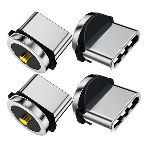 ANMONE USB C Magnetic Charger Cable Tips Only [4 Pack] USB Type C Replacement Plugs for Magnetic Charging Cable 360°Rotating Usbc Charge Magnet Adapter