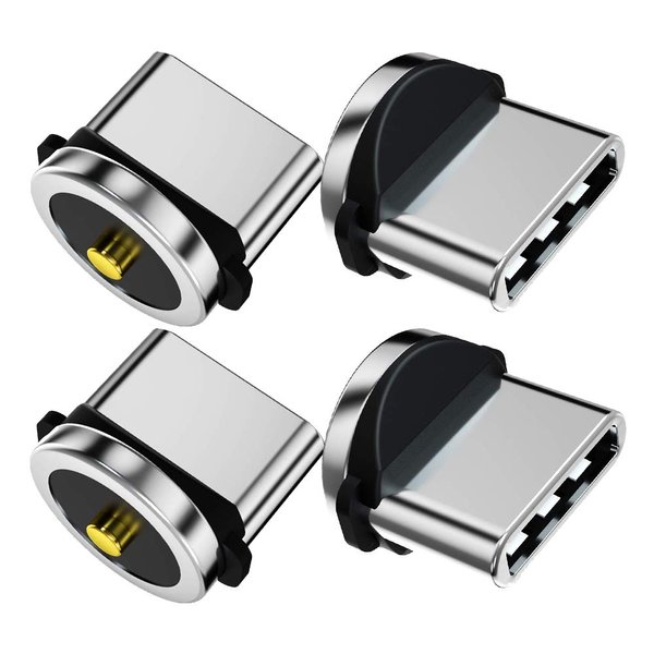 ANMONE USB C Magnetic Charger Cable Tips Only [4 Pack] USB Type C Replacement Plugs for Magnetic Charging Cable 360°Rotating Usbc Charge Magnet Adapter