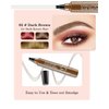 2Pcs Microblading Eyebrow Pen, 2025 Upgraded 3D Waterproof 4-Tip Eyebrow Pencil, Long-Lasting Natural Makeup Fine Stroke Magic Eyebrow Pencil Stay on All Day for Women, Gift for Beginners, Dark Brown