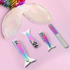 Honoson 4 Pieces Mermaid Nail Clipper Set Stainless Steel Nail Cutter Cute Nail Clippers Sturdy Fingernails and Toenail Cutter with Nail File Birthday Stocking Stuffers Christmas Gifts for Women