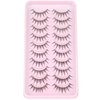 Manga Lashes Natural Look Individual Lash Clusters Anime False Eyelashes Wispy Spiky Kawaii Korean Makeup Clear Band 3D Short Faux Mink Manhua Eyelashes - Geeneiya 02A