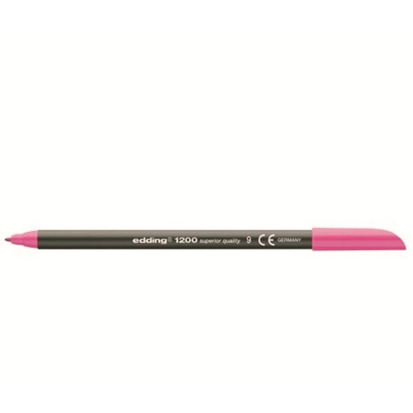 Edding 1200 Colour Pen Fine - Pink - 1 Pen - Round Tip 1 mm - Felt-Tip Pen for Drawing and Writing - for School or Mandala