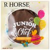R HORSE Kid Apron and Chef Hat Set 2Pcs Adjustable Children Brown Chef Kitchen Apron, Dress up Role Play Chef Toy Cooking Baking Painting and Training Kits Kid Funny Cooking Birthday Gift for Kids