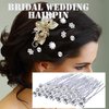 AKOAK 20 Pieces Bridal Wedding Hairpin, Single Drill U-shaped Hairpin, Rhinediamond Hairpin Bridal Women's and Girls' Hair Accessories for Wedding Ball Parties Special Events