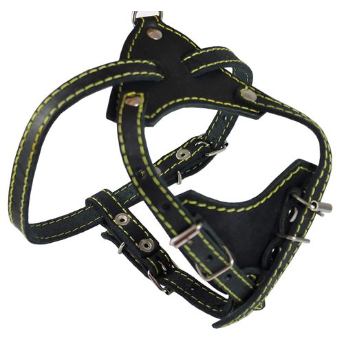 Genuine Leather Dog Harness, 16.5"-20" Chest size, 1/2" Wide