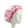 Sleep Cap for Kids Satin Hair Scarf Girls Night Head Wrap Floral Silk Nightcap Light Pink