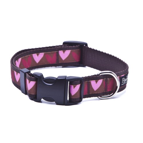 Paw Paws USA Valentine Hearts Dog Collar, Medium, Multicolored