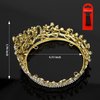 YARIEW Small Gold Crystal Crown Flower Bouquets Accessories Rhinestones Wedding Cake Topper Birthday Crown Cake Decorations Bridal Costume Cosplay Hair Accessories