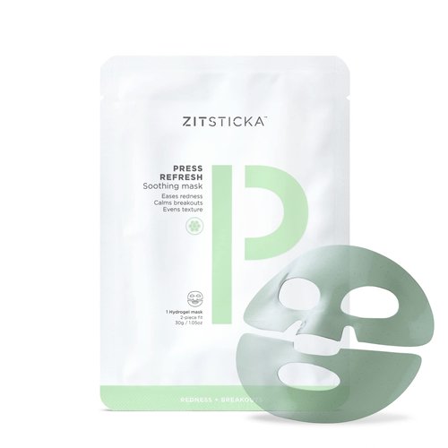 ZitSticka Press Refresh, Exfoliating and Hydrating Sheet Mask to Soothe Acne-Prone Skin (1 Pack)