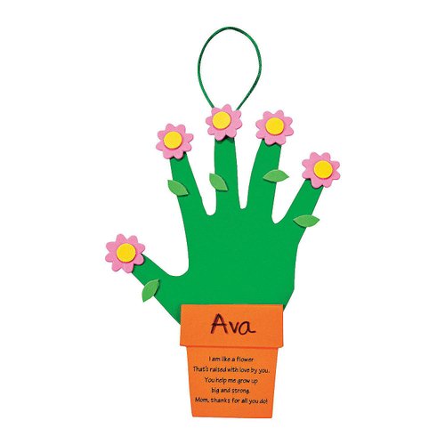 Handprint Flowers for Mom Craft Kit - Makes 12 - DIY Mother's Day Craft Gifts for Kids