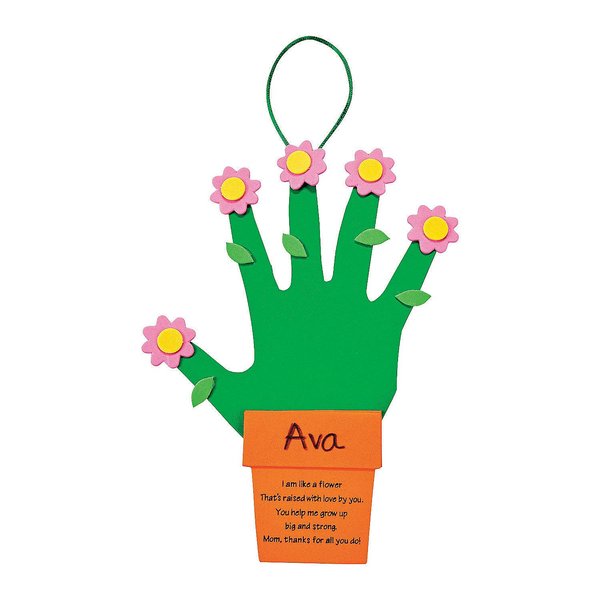 Handprint Flowers for Mom Craft Kit - Makes 12 - DIY Mother's Day Craft Gifts for Kids