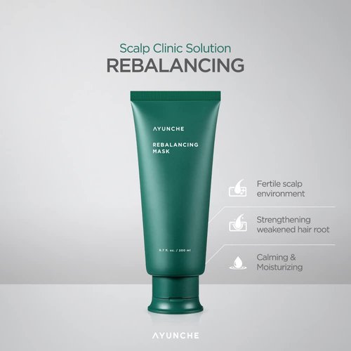 AYUNCHE Rebalancing Hair Mask 6.76 fl oz (200ml) [For All Hair Types] | Healthy & Strong Scalp and Hair Pack | Anti-Hair Loss Hair Treatment | Deep Conditioner | Revitalize the Scalp and Improve Hair Elasticity | Korean Salon Brand