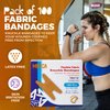 Flexible Fabric Bandages - Flex Fabric Adhesive Bandages Knuckle Bandages for Finger Care and to Protect Wounds from Infection - (100 Count Box)