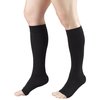 Truform 30-40 mmHg Compression Stockings for Men and Women, Knee High Length, Open Toe, Black, Medium