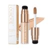 2-in-1 Liquid Foundation and Concealer Stick with Brush, Buildable And Lightweight Formula, Waterproof And Full Coverage Foundation, Long Lasting Moisturizing Concealer Foundation