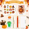 Cholemy 168 Pcs Thanksgiving Party Favors Fall Thanksgiving Stationery Set Supplies Bulk Thanksgiving Mini Notebook Pencils Erasers Rulers Stampers Stickers Gift Bags for Rewards Prizes