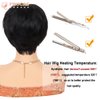 PHOCAS Short Human Hair Pixie Cut Wigs with Bangs for Women Short Black Wavy Wigs Layered Natural Fashion Short Human Hair Wigs