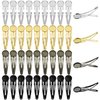 Lawie 40 Pack 5cm 2 Inch Small Silver Gold Bronze Black Flat Round Tray Glue Pad Snap Hair Clips for Crafting Blank Hair Barrettes Base Hair Pins Arts and Crafts DIY Hair Jewelry Making Accessories