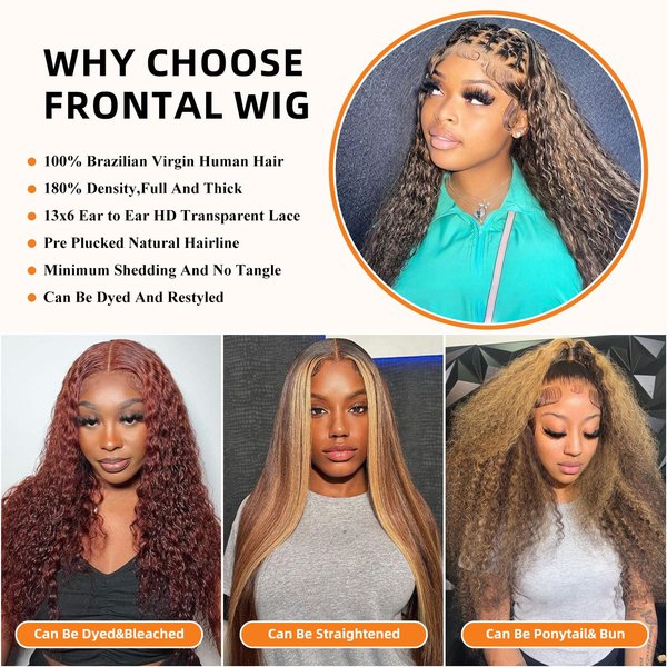 WOPK Highlight Lace Front Wigs Human Hair