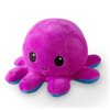 TeeTurtle - The Original Reversible Octopus Plushie - Purple + Blue - Cute Sensory Fidget Stuffed Animals That Show Your Mood, Angry Blue + Happy Purple, 4 inch