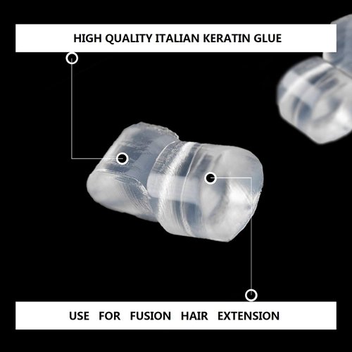 Italian Keratin Glue Hair Adhesive Beads for Hot Fusion Nail/I Tip Hair Extensions 80g- Transparent