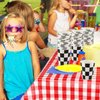 100 Pieces Checkered Cups 9 oz Checkered Paper Flag Race Car Cups Party Supplies Black and White Cups Bulk Disposable Beverage Cups for Checkered Themed Birthday Party Decorations