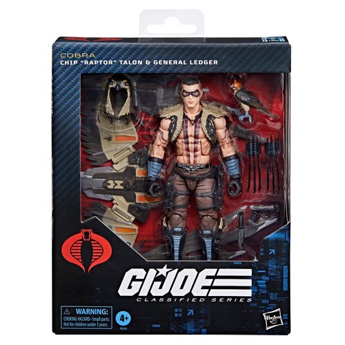 G.I. Joe Classified Series #139, CHIP Raptor Talon & General Ledger, Collectible 6 Inch Action Figure & Pet with 7 Accessories; Articulated Wings