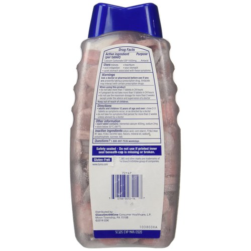 Tums Ultra Assorted Berries 265 Tablets - Maximum Strength Antacid & Calcium Supplement