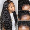 ESIWONHAIR Deep Wave Brazilian Virgin 13×4 Lace Front Wigs Human Hair Pre Plucked With Baby Hair Glueless Deep Wave 13x4 Lace Frontal Wig for Black Women (18Inch, Natural Color)