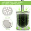 Toilet Brush and Holder, 2 Pack Compact Size Toilet Bowl Brush with Stainless Steel Handle, Small Size Plastic Holder Easy to Hide, Space Saving for Storage, Drip-Proof, Easy to Assemble Deep Cleaning