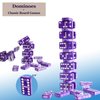 Vovotuzzi Dominos Set for Adults, Thick Purple Domino Double 6, Dominoes Set for Adults and Kids 28 Marbleized Purple Tiles Domino Set in Travel Leather Case, Classic Board Game