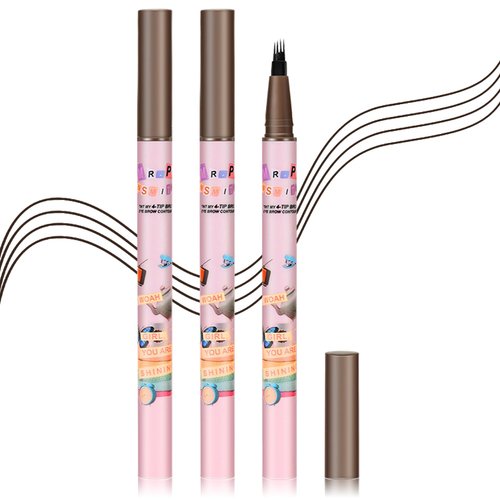 QIUFSSE 3PCS Microblading Eyebrow Pen Waterproof Black Eyebrow Pencil for Women,Easy to Shape,Long-lasting Brow Pen,Easily Create Natural Eyebrow Makeup-Black