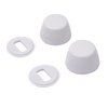Toilet Bolts Caps (0.83" Height, Almond), 4Packs Universal Toilet Floor Caps with Extra Washers for Easy Installation, Toilet Bolt Covers, Round Plastic Push-On Toilet Bowl Bolt Caps Covers