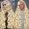 613 Lace Front Wig Human Hair 13x6 Body Wave 24 Inch Blonde Lace Front Wigs Human Hair 180% Density 613 HD Lace Frontal Wig Blonde Glueless Wigs Human Hair Pre Plucked with Baby Hair